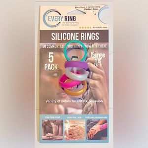 Every Ring silicone wedding/engagement replacement ring NEW 5pack SZ 8.5-9